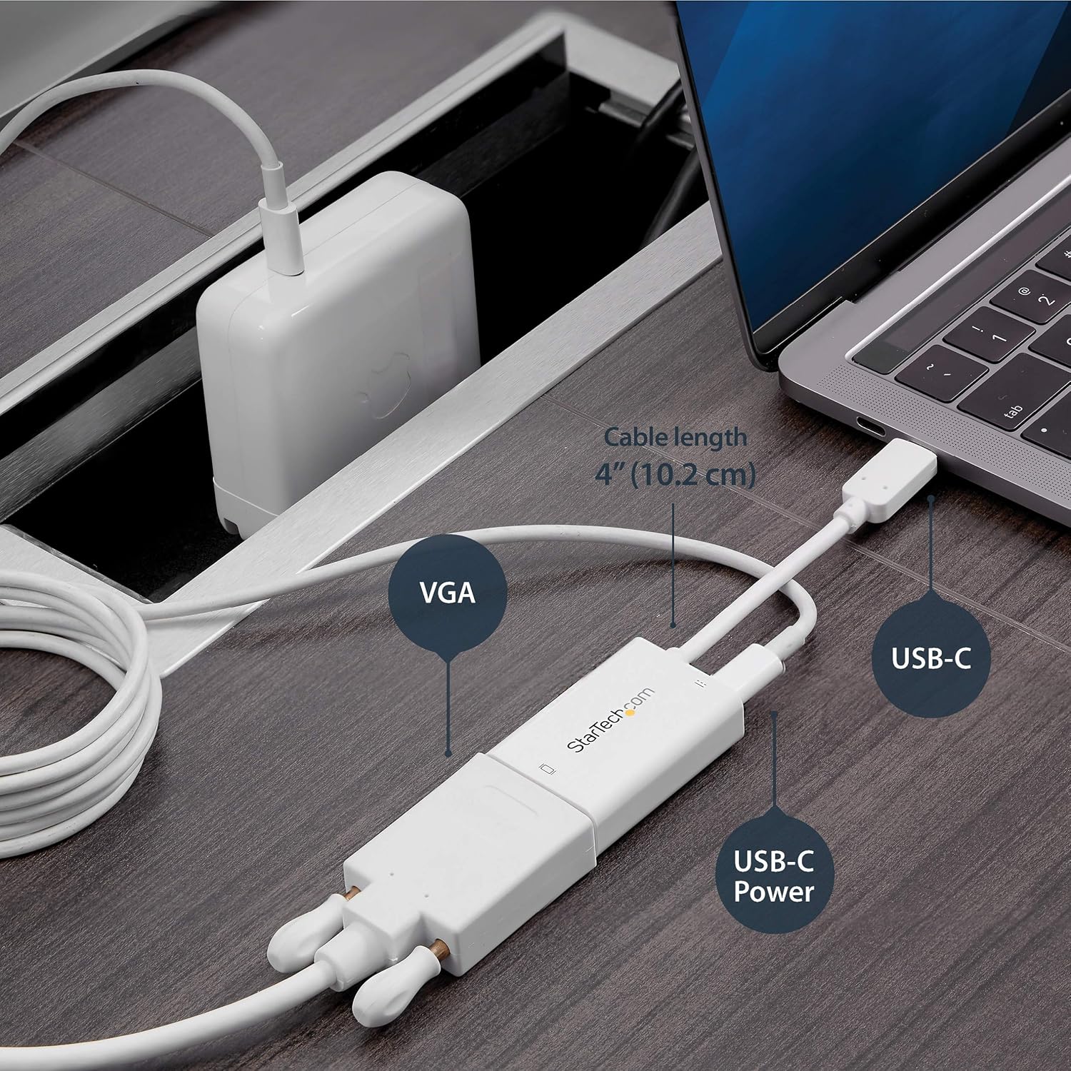 StarTech.com USB C To VGA Adapter With Power Delivery CDP2VGAUCPW Secondary image