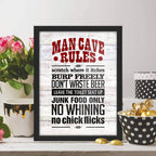 Poster Hub Man Cave Rules Art Decor