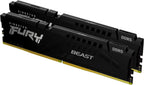 Kingston Technology Fury Beast Black 16GB 4800MTps DDR5 CL38 XMP 3.0 Ready Computer Memory Kit Of 2 KF548C38BBK216
