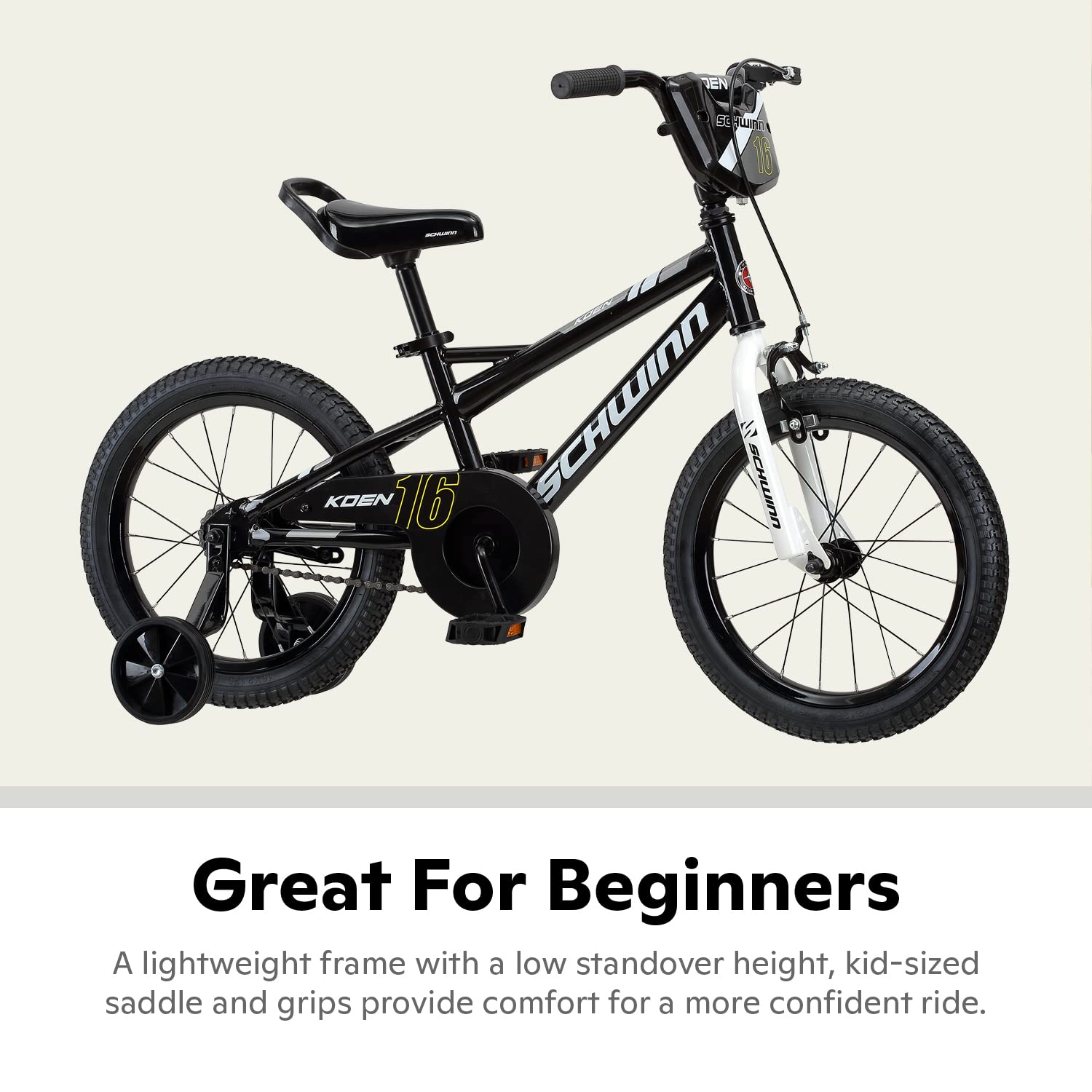 Schwinn Koen And Elm Toddler And Kids Bike 16inch Wheels Training Wheels Included Black Secondary image