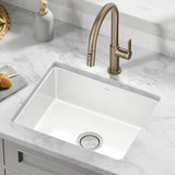 KRAUS KE1US21GWH 21inch Porcelain Enameled Steel Undermount Single Bowl Kitchen Sink White