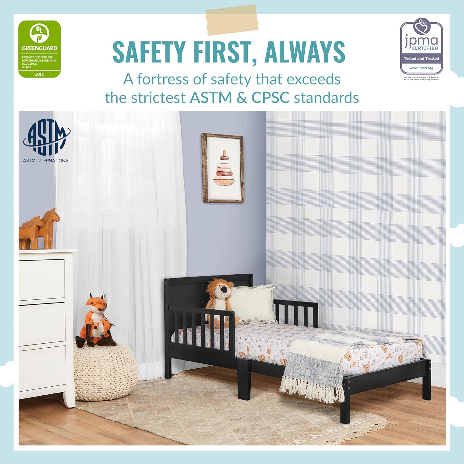Dream On Me Brookside Toddler Bed In Black Secondary image