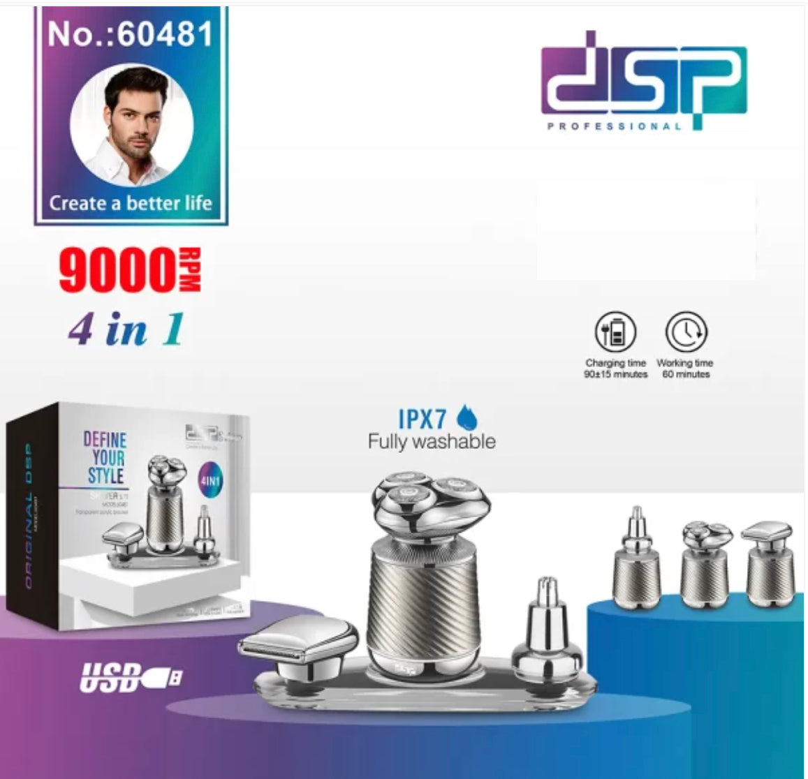 DSP Professional For Men 60481 Electric Shaver Set Secondary image