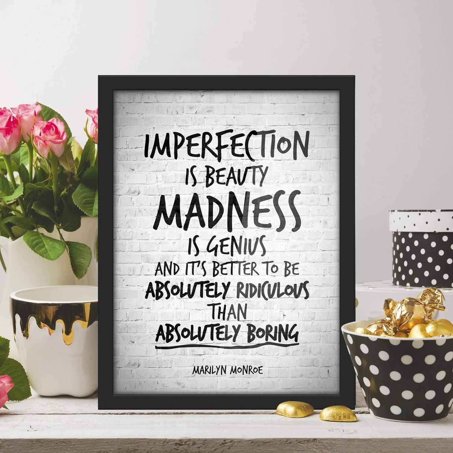 Poster Hub Imperfection Marilyn Monroe Famous Quotes Art Decor Secondary image