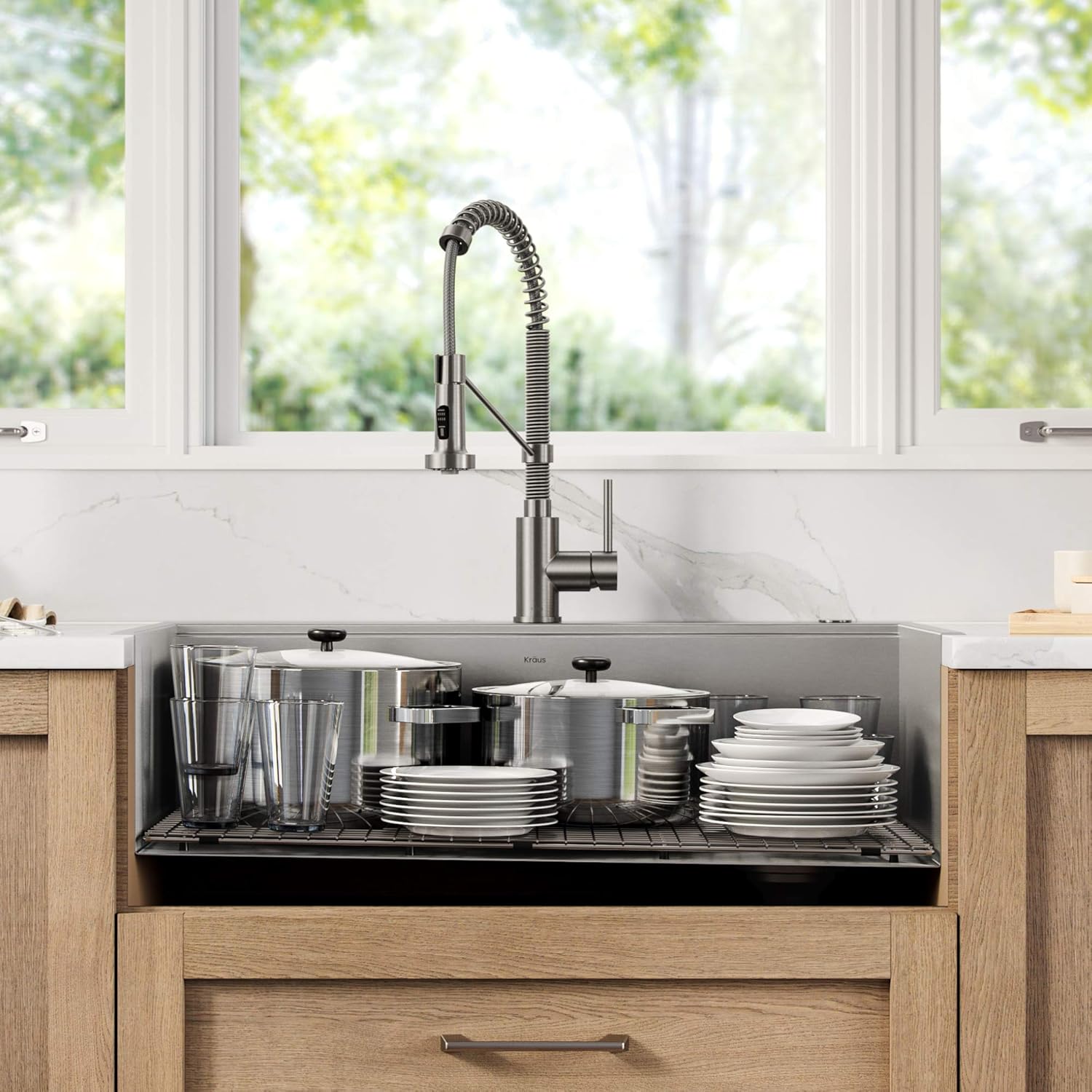 KRAUS KWT310-33/18 Kore Workstation 33-inch Drop-In 18 Gauge Single Bowl Stainless Steel Kitchen Sink with Integrated Ledge and Accessories Secondary image