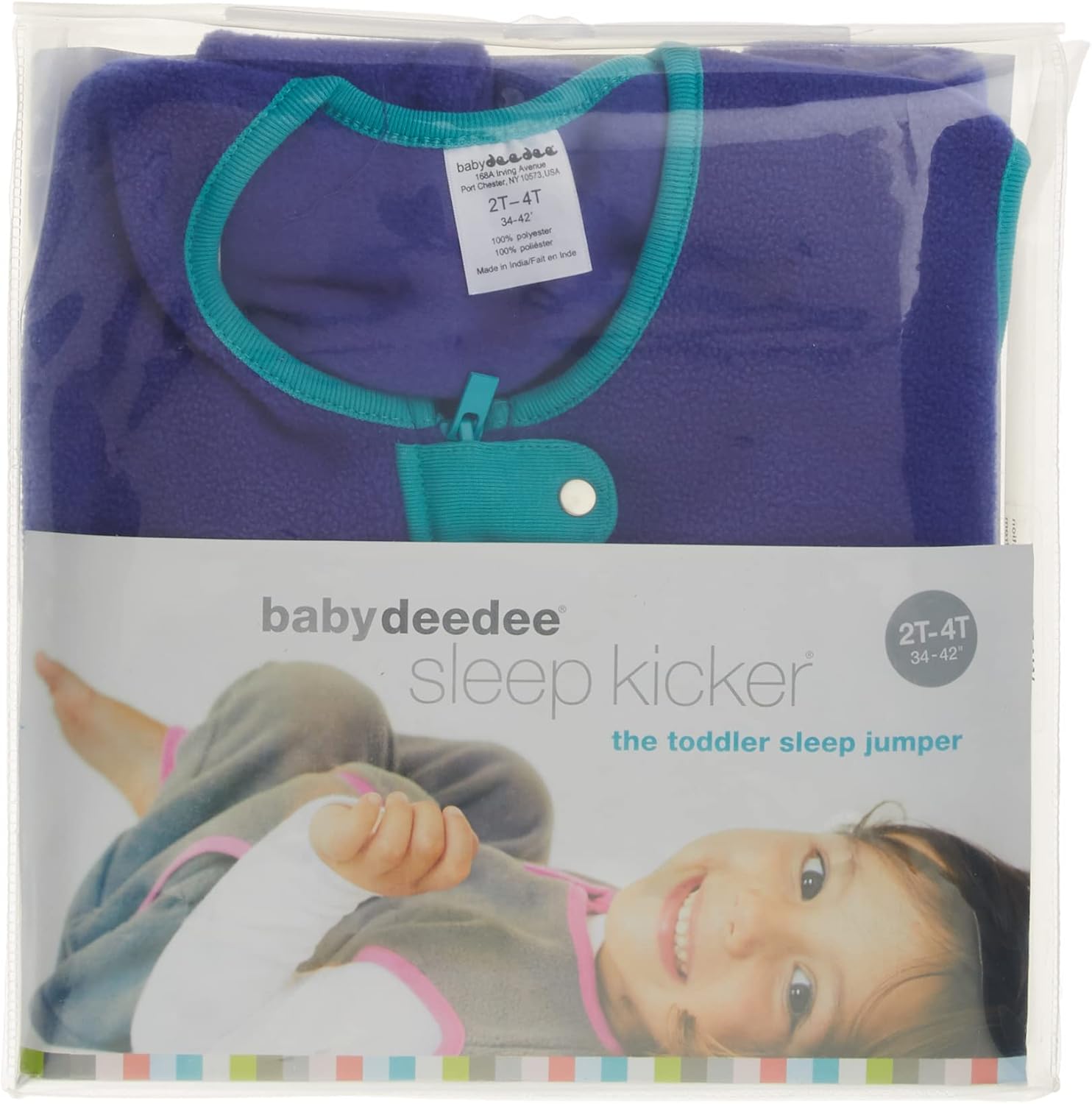 Baby Deedee Fleece Sleep Kicker Toddler Sleep Jumper Peacock 2 To 4T Secondary image