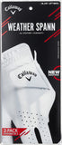 Callaway Golf Weather Spann Glove Left Hand Cadet Short Fingers 2019 MediumLarge White 2pack