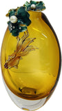 Vase With Gold Fish Oval Glass