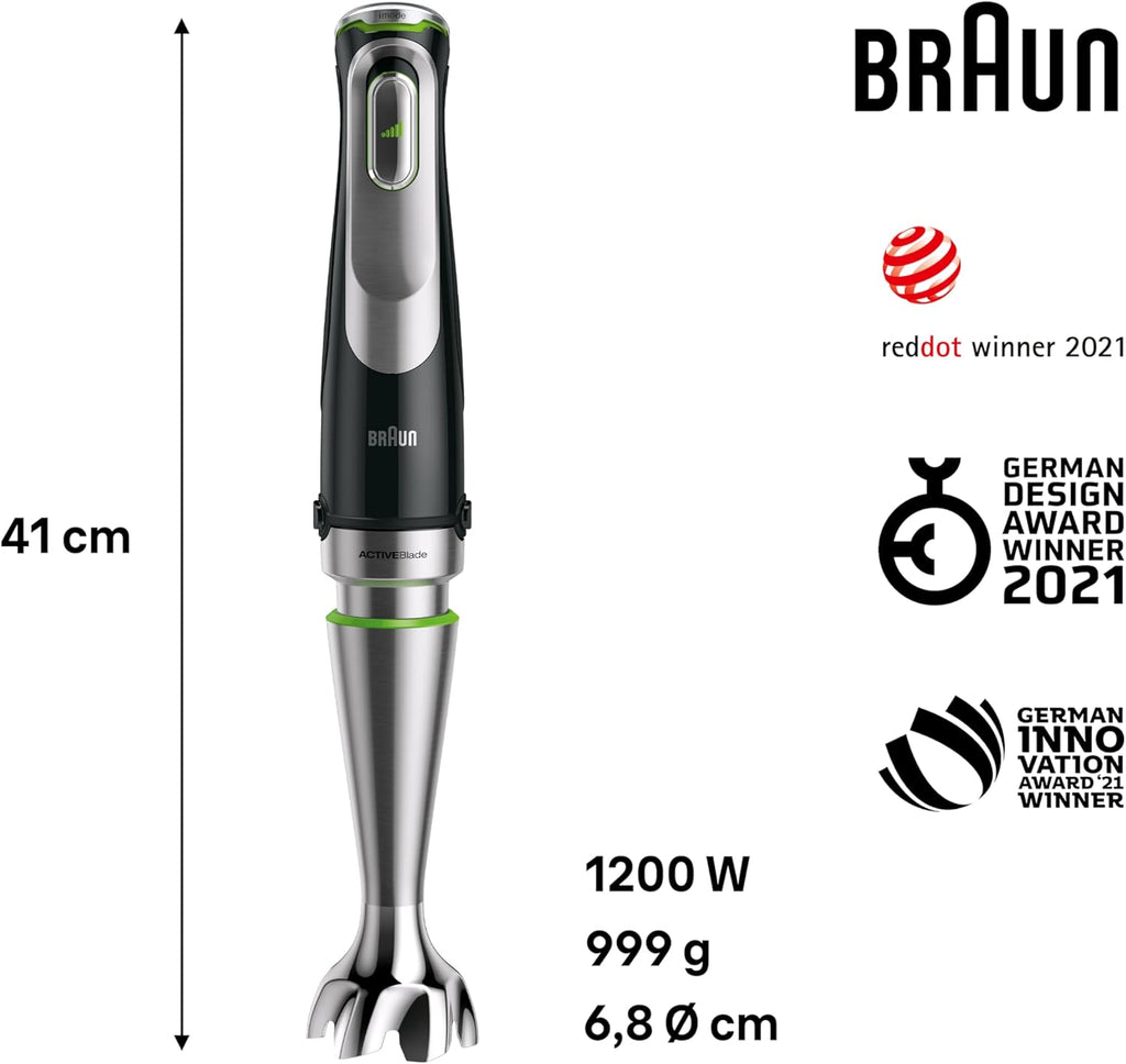 Braun MultiQuick 9 MQ9187XLI Hand Blender With Food Processor Chopper Masher And Whisk Black