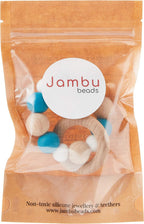 Jambu Beads Orbit Rattle Teether Teal - Cash Converters