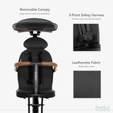 Evolur Cruise Rider Stroller with Awning, Lightweight Umbrella Stroller with Compact Folding, Easy to Carry Travel Stroller, Black