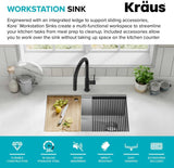 Kraus KWU11030 Kore Kitchen Single Bowl 30 Inch Workstation Sink