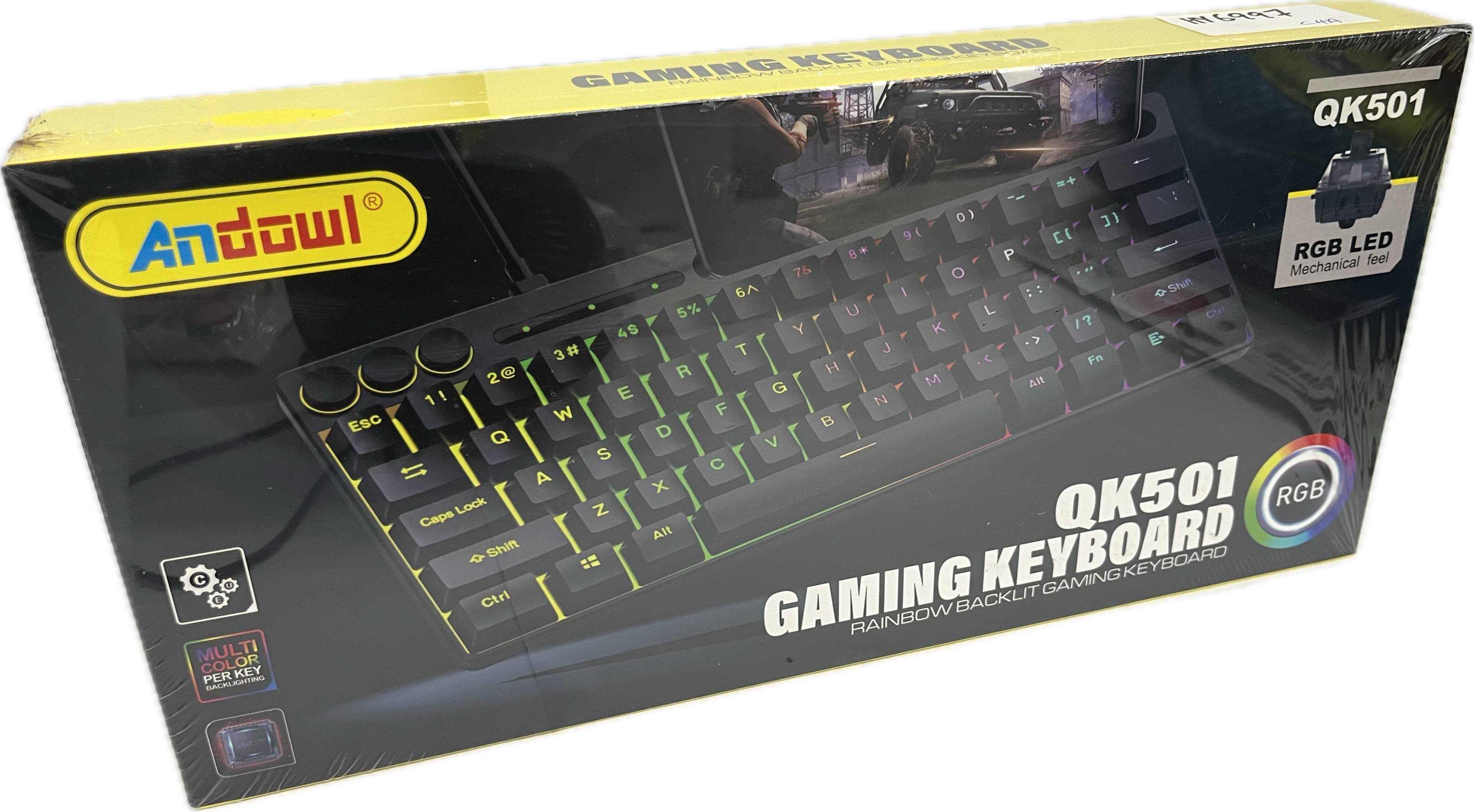 Andowl QK501 Rainbow Backliot Gaming Keyboard Main image