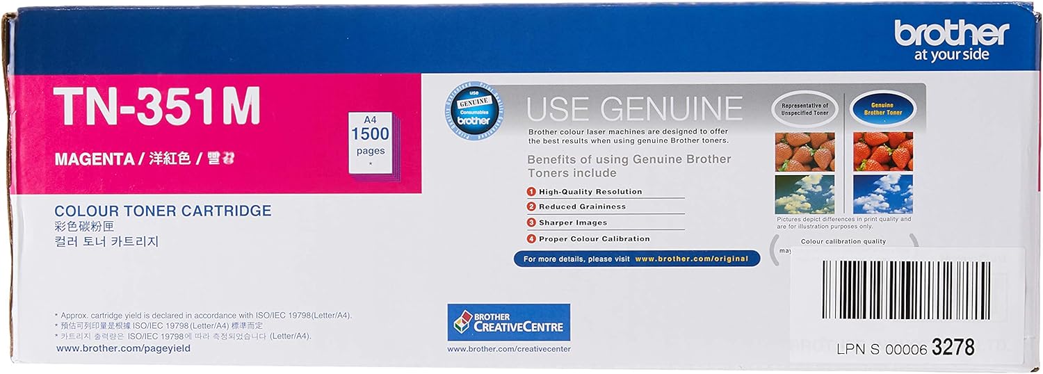 Brother TN351M ASA Original Toner Cartridge Compatible With HL MFC Series 1500 Pages Magenta