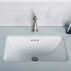 Kraus KCU241 Ceramic Undermount Rectangular Bathroom Sink 20.86 x 14.37 x 8.13 Inches White