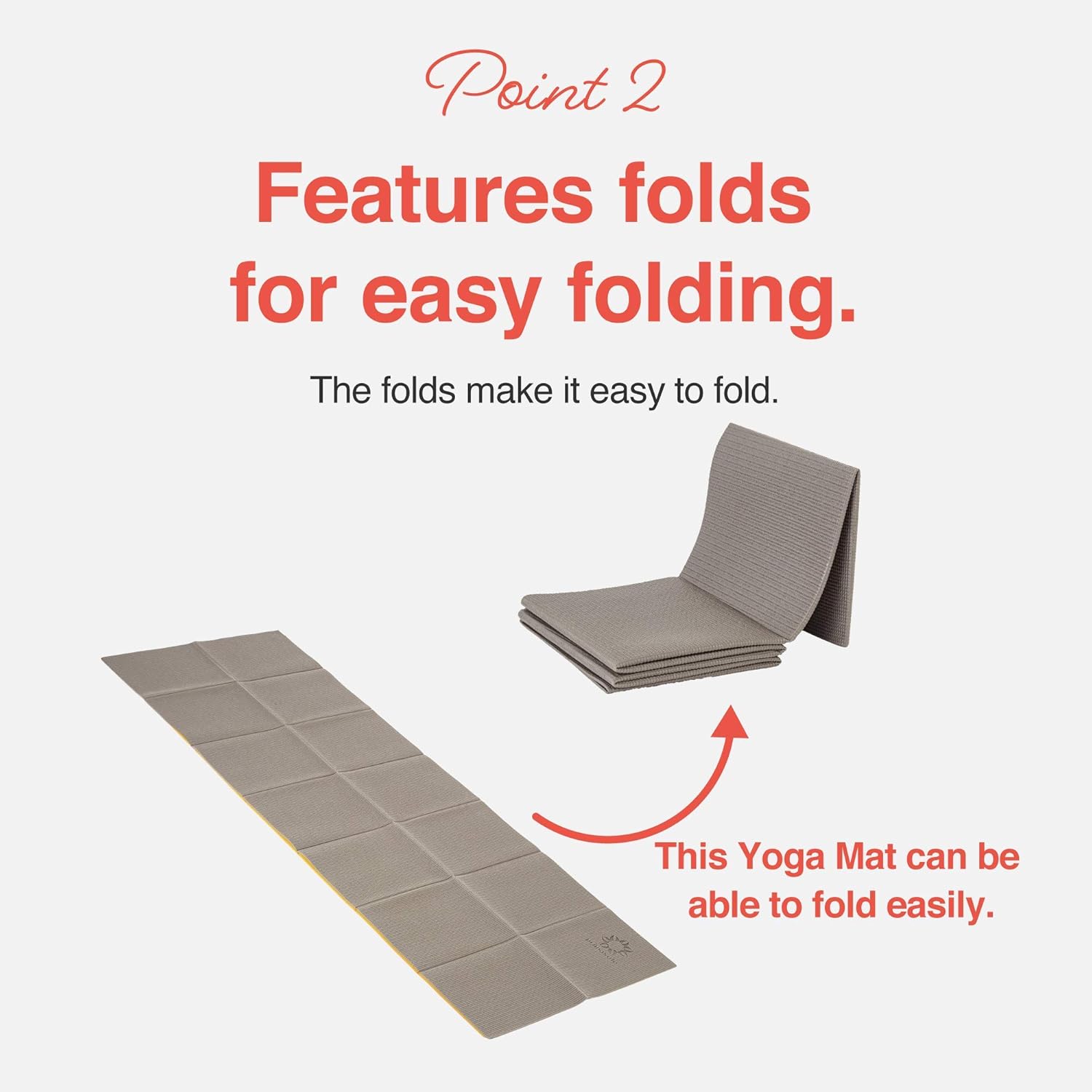 Primasole Folding Yoga Travel Pilates Mat 4mm Thick Earth Brown Secondary image