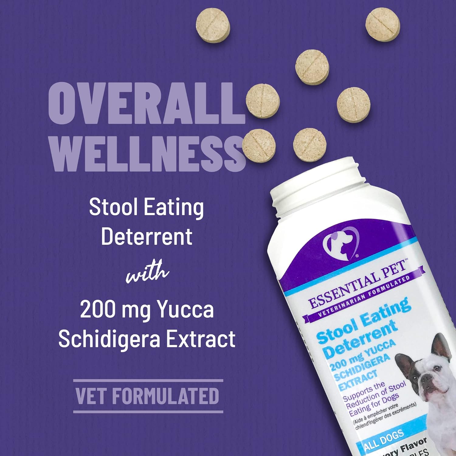 Pet Stool Eating Deterrent Chewable Tablet Savory Flavor 75 Chewables Secondary image