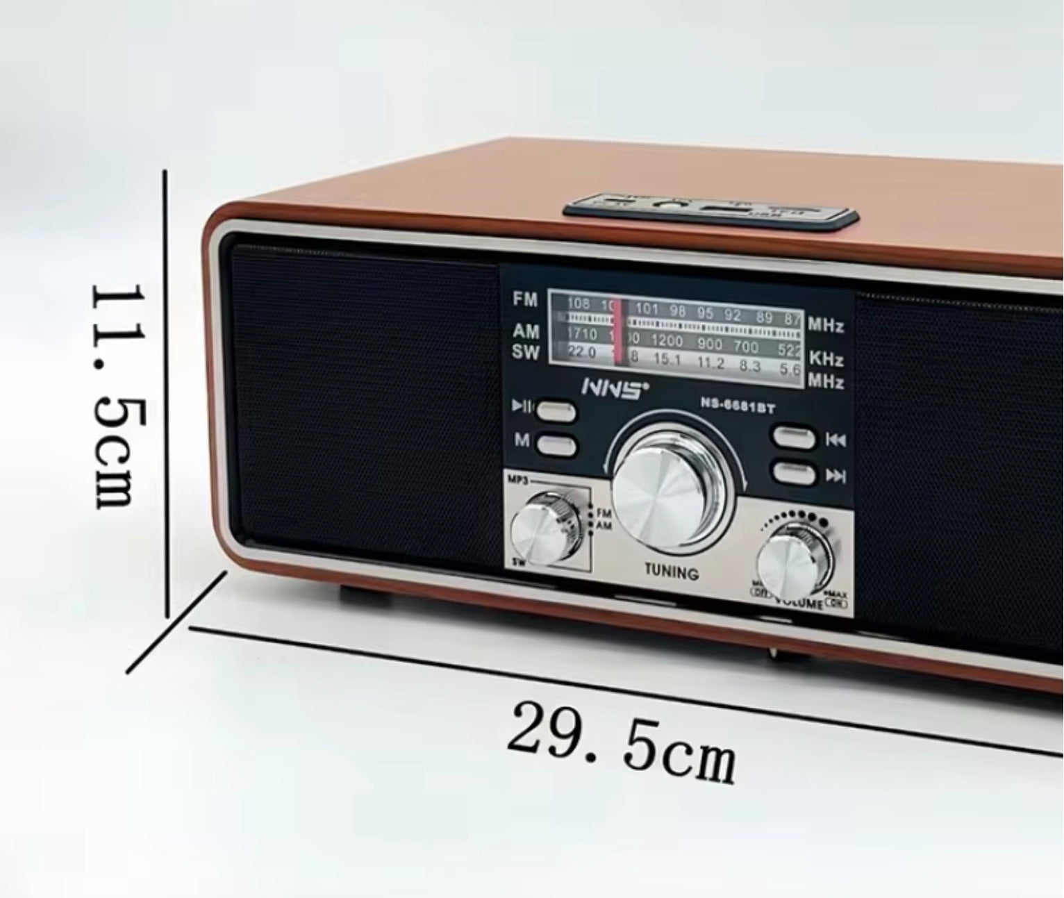 NS6681BT Retro Portable FM Radio Speaker Secondary image