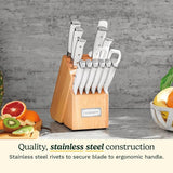 Cuisinart C77WTR-15P Triple Rivet Collection 15-Piece Cutlery Block Set, White