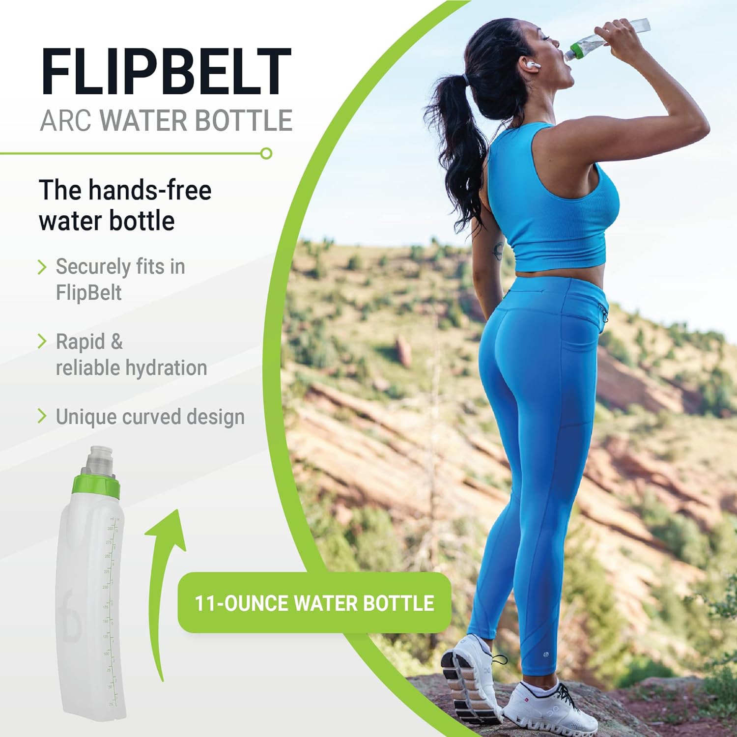 FlipBelt Portable Lightweight Running Water Bottle BPA Free 11 Fl Oz Secondary image