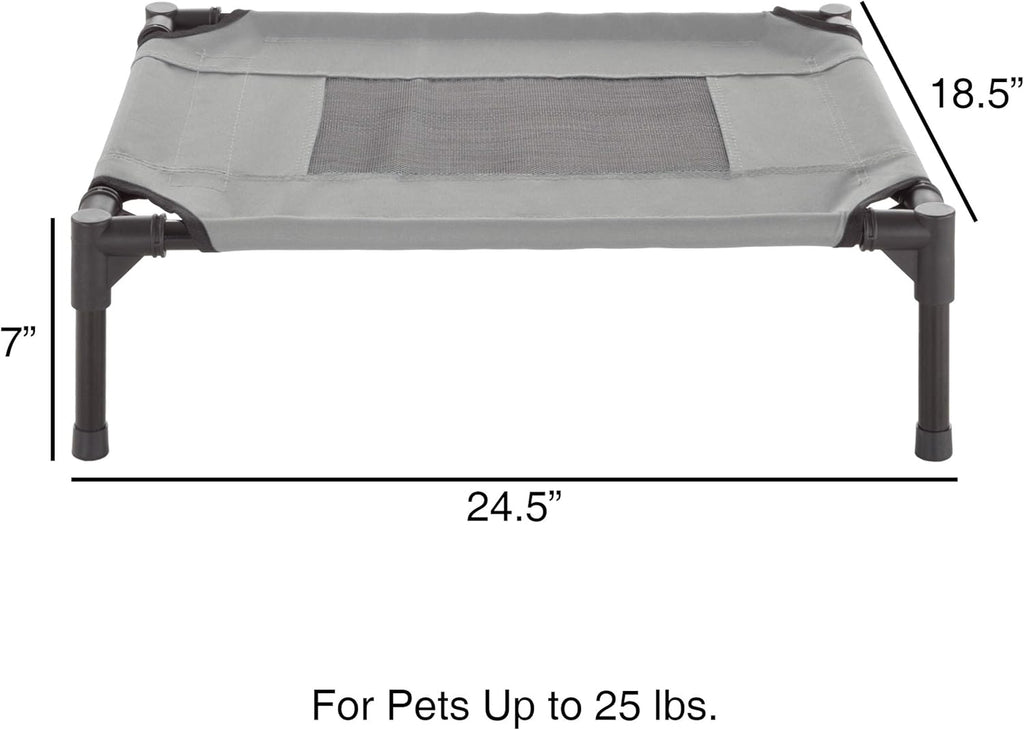 PETMAKER Elevated Dog Bed 24.5x18.5inch Portable Pet Bed With NonSlip Feet IndoorOutdoor Dog Cot Or Puppy Bed For Pets Upto 25lbs Gray