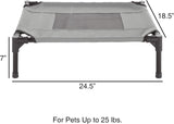 PETMAKER Elevated Dog Bed 24.5x18.5inch Portable Pet Bed With NonSlip Feet IndoorOutdoor Dog Cot Or Puppy Bed For Pets Upto 25lbs Gray