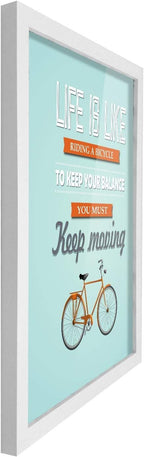 Poster Hub Riding A Bike Blue Motivational Art Decor