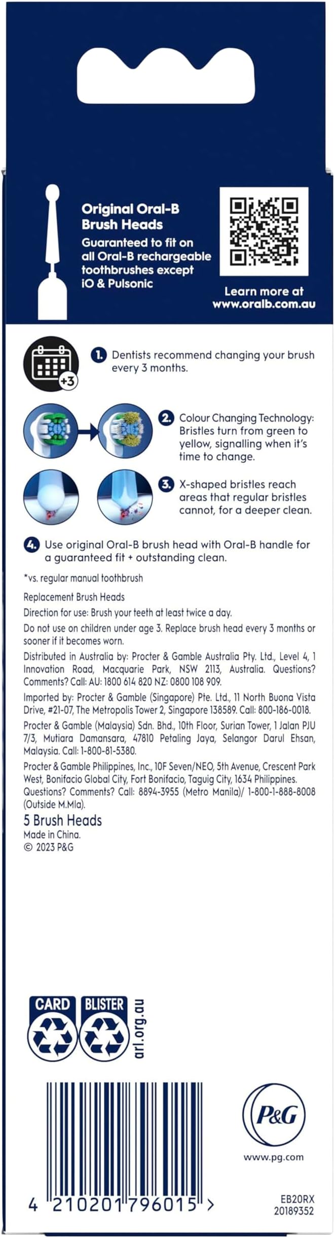 Oral-B Everyday Clean Replacement Brush Head Refill - 5 Pack
