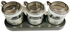 Glass Bee Seasoning Box 3pc Set