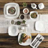 Gibson Home Zen Buffetware 39 Piece Dinnerware Set, White