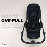 CYBEX Melio 3 Carbon Ultra-Lightweight Stroller - Compact Full-Size, Reversible Seat, One Hand Fold, Travel System Ready, for 6 Months+ - Moon Black