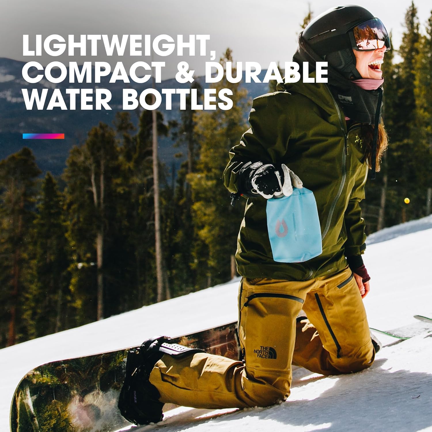 Hydrapak Stow Collapsible Water Bottle 1 L Mammoth Grey Secondary image