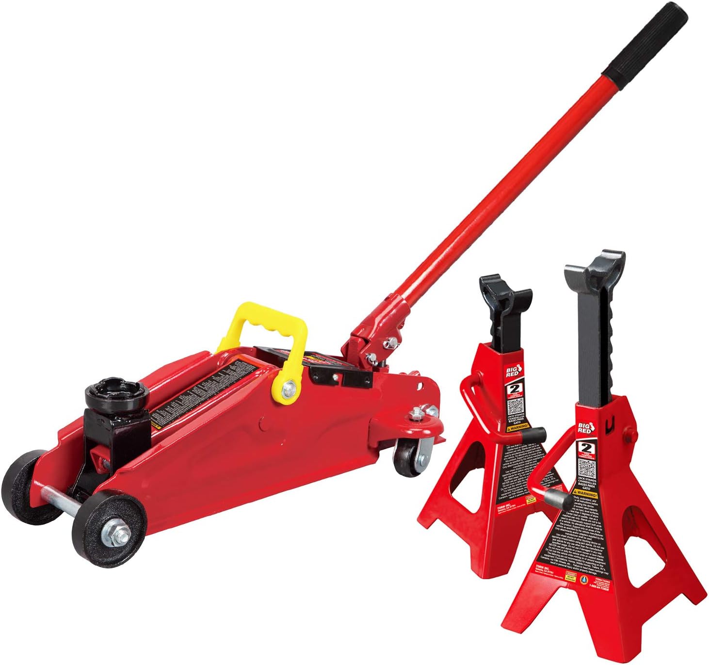 BIG RED Torin Hydraulic Trolley Floor Jack Combo With 2 Jack Stands Secondary image