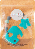 Jambu Beads Ophelia Clip On Teether Turquoise Elephant