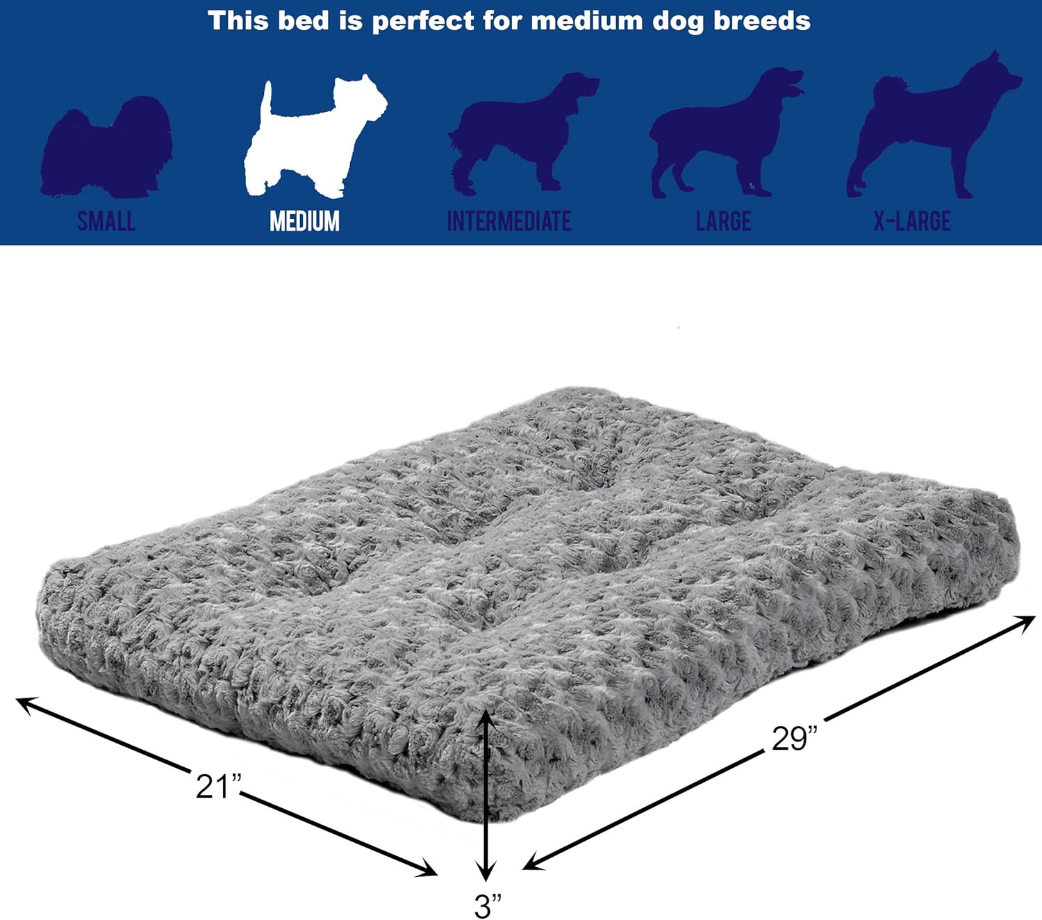 MidWest Homes For Pets Deluxe Super Plush Dog And Cat Bed 30in Gray Secondary image