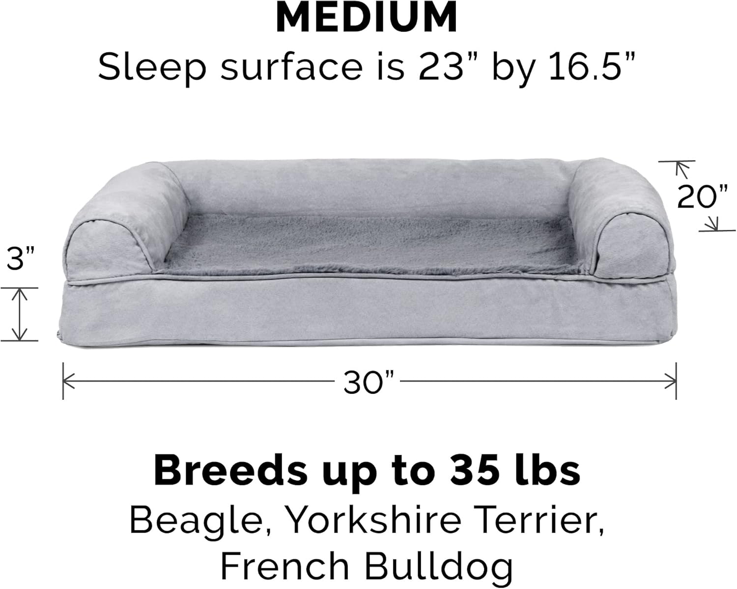 Furhaven Cooling Gel Dog Bed Medium Gray Secondary image