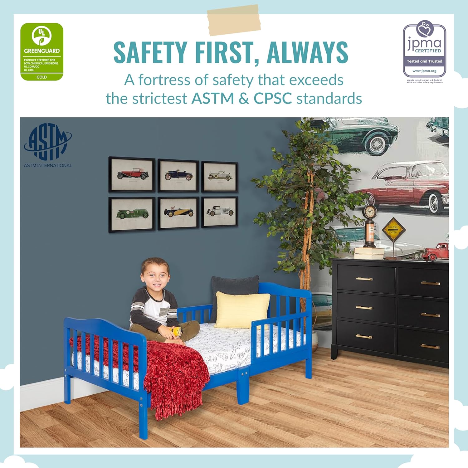 Dream On Me Classic Design Toddler Bed Wave Blue Secondary image