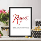 Poster Hub Dictionary Respect Inspirational Art Decor