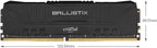 Crucial BL8G36C16U4W Ballistix 3600 MHz DDR4 DRAM Desktop Gaming Memory Kit White 16GB 8GBx2