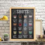 Poster Hub Shots Menu Black Kitchen Art Decor