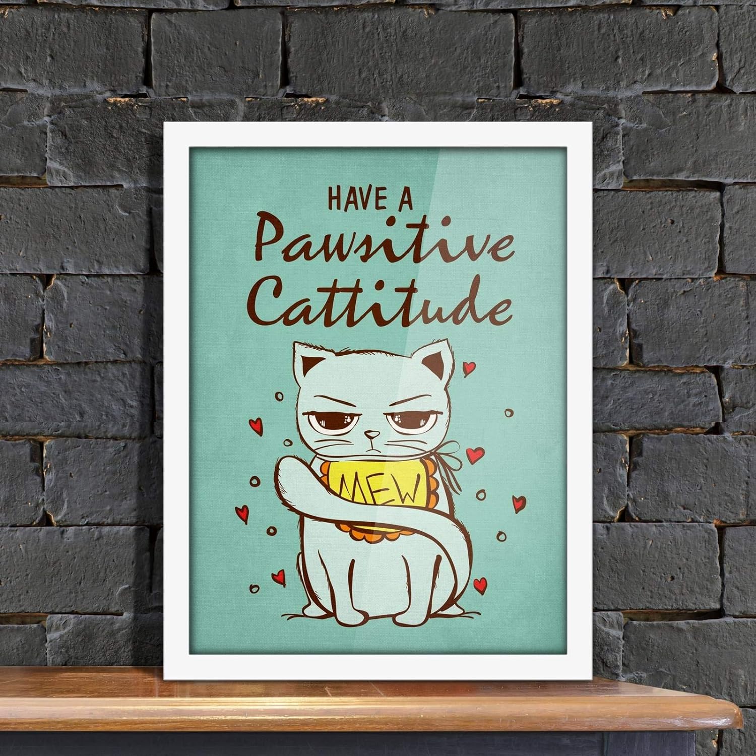 Poster Hub Have A Pawsitive Cattitude Art Decor Secondary image