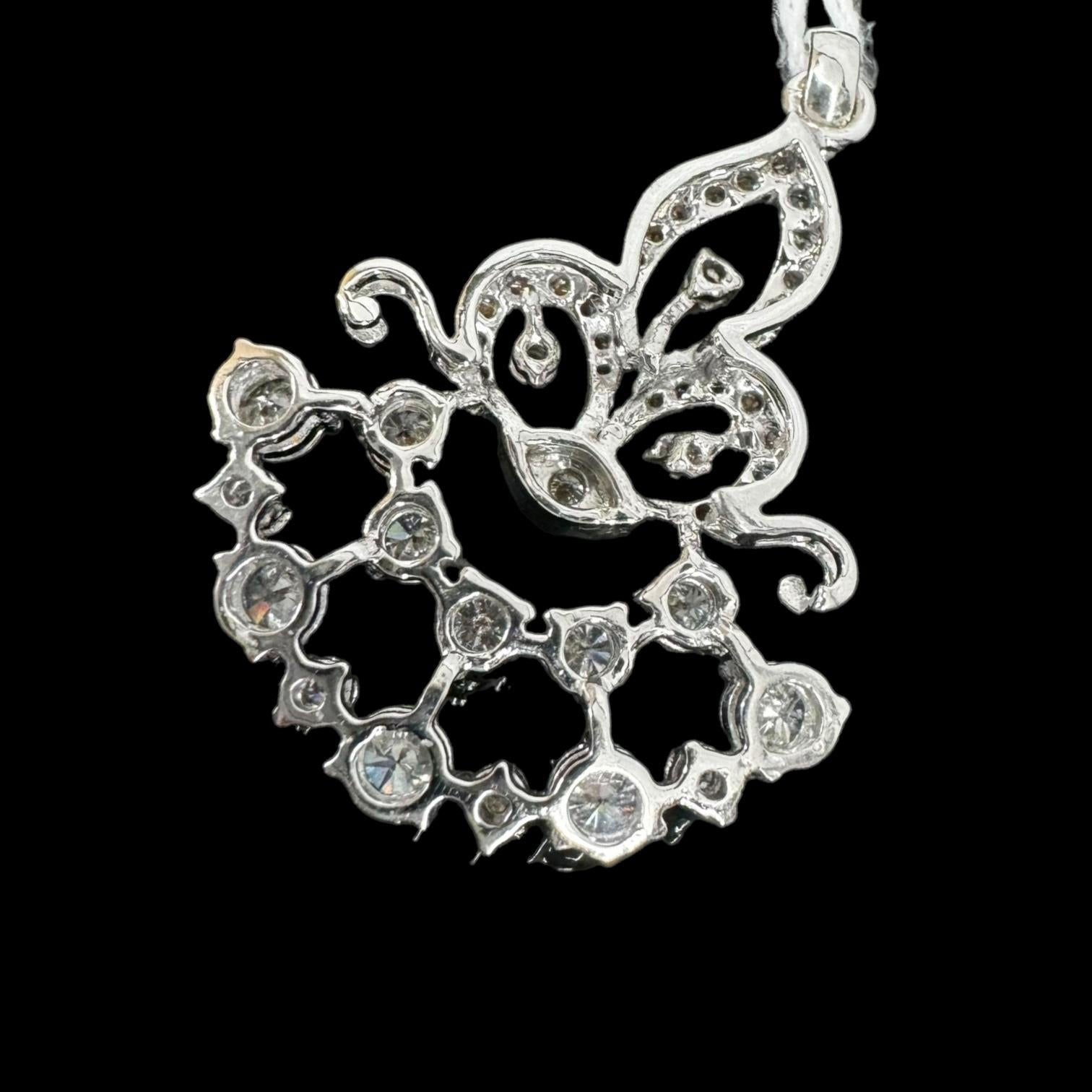 Diamond Pendant 18k White Gold D45=1.55
