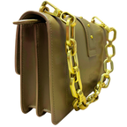Pinko Love One Classic Simply Shoulder Bag  Taupe Leather Finish