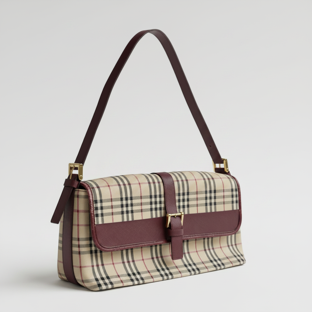 Burberry Nova Check Canvas Shoulder Bag
