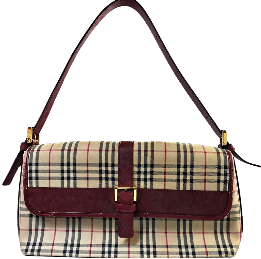 Burberry Nova Check Canvas Shoulder Bag