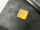 MCM Monogram Shoulder Bag Black Nylon