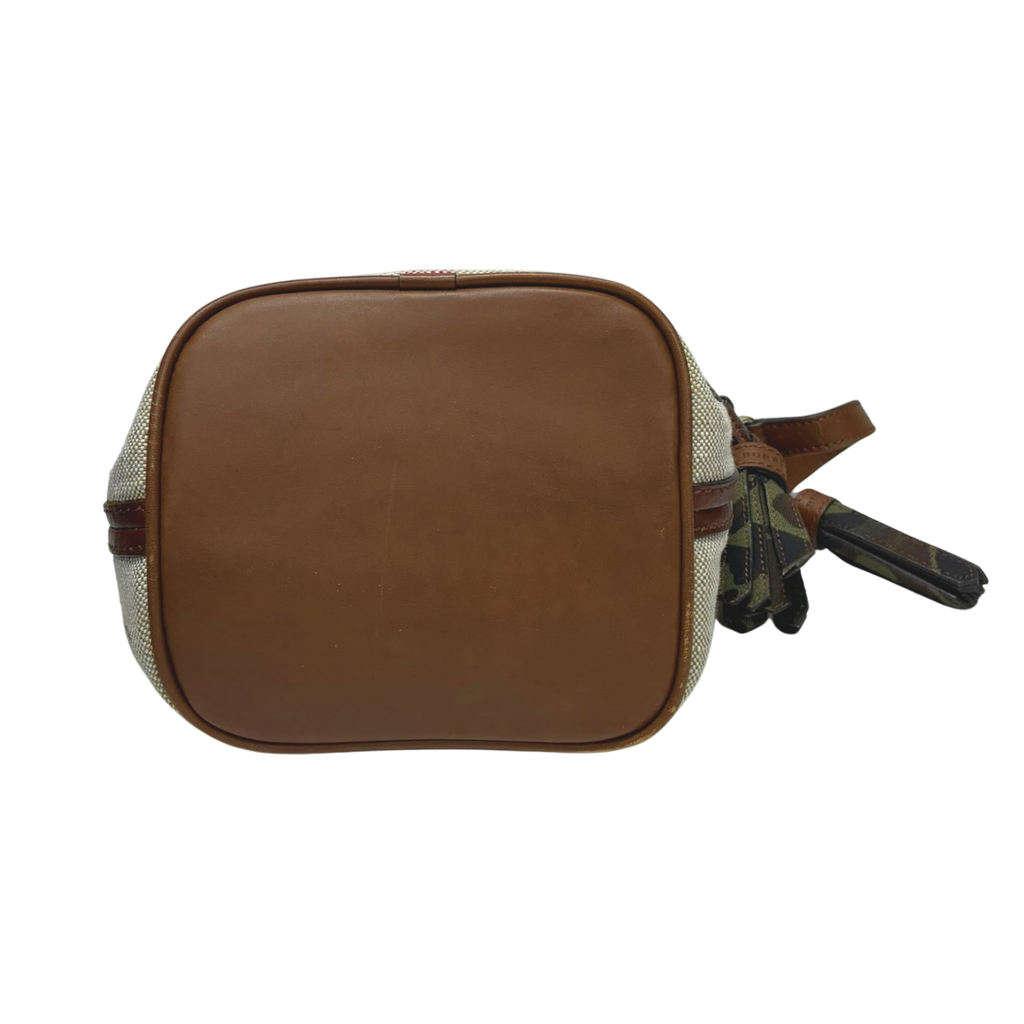 Burberry Camouflage Trimmed Ashby Bucket Bag