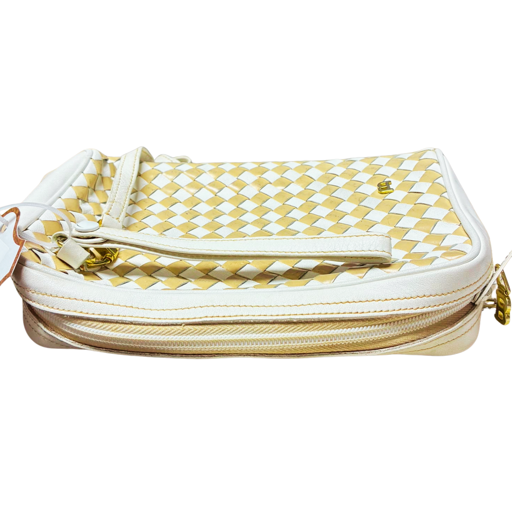 Bally Woven Checkerboard 3 Way Camera Bag Shoulder Bag