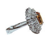 750WG YS1 D28 TD6 6.9G Yellow Sapphire And Diamond Ring