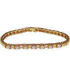 850 Yellow Gold and Diamond Tennis Bracelet 10.8GM